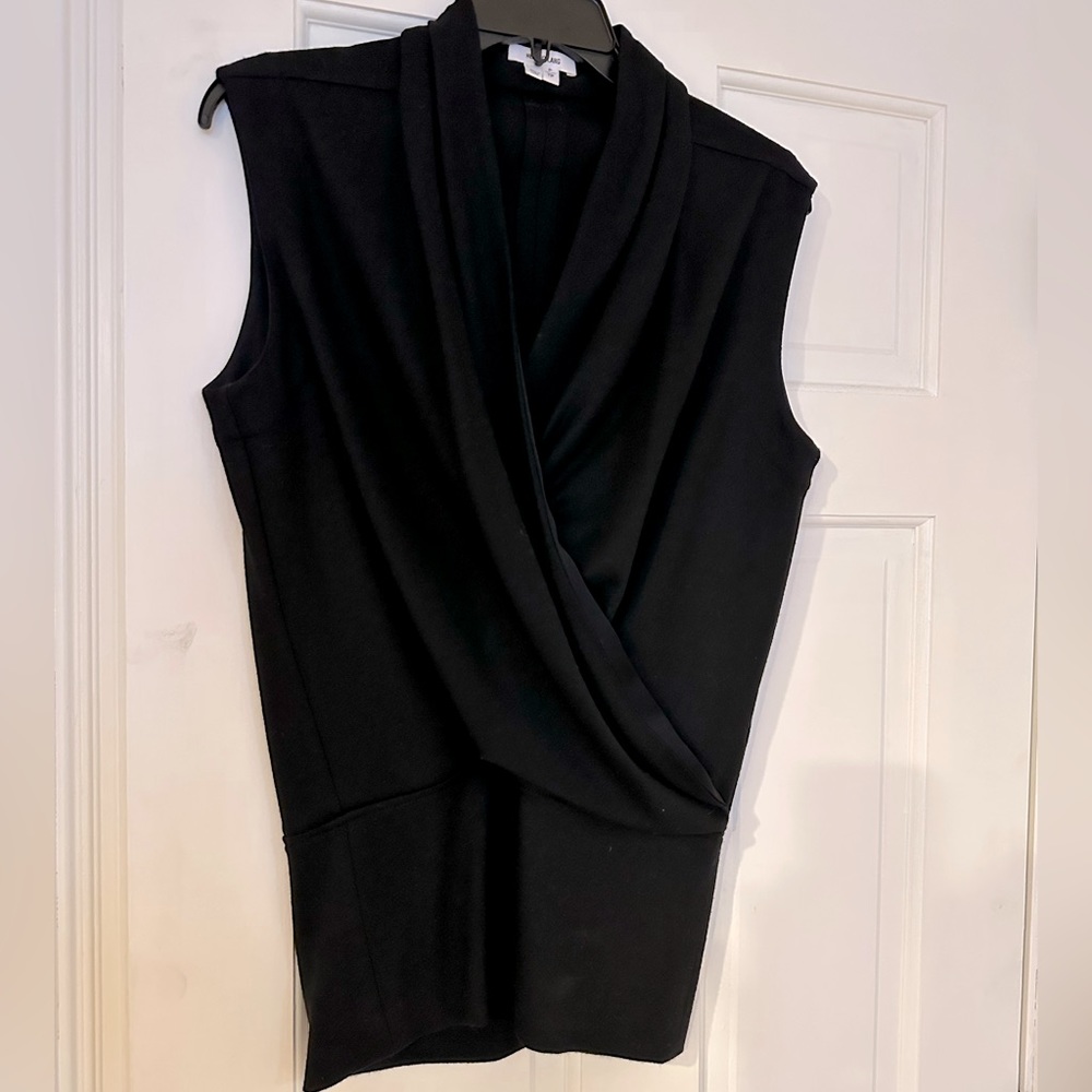 Black Helmut Lang Wrap sleeveless wool